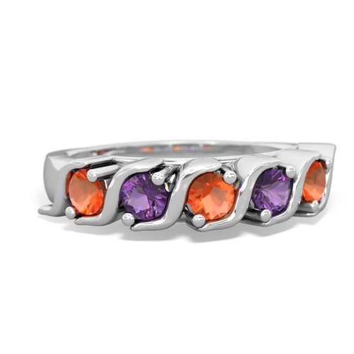 fire opal-amethyst timeless ring