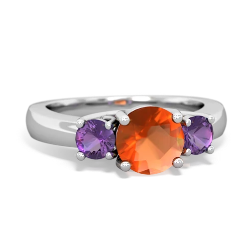 fire opal-amethyst timeless ring