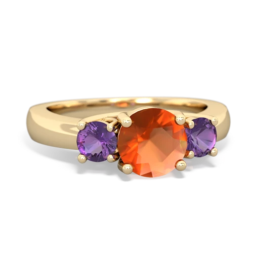 fire opal-amethyst timeless ring