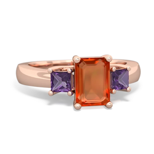 fire opal-amethyst timeless ring