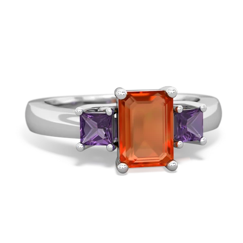 fire opal-amethyst timeless ring