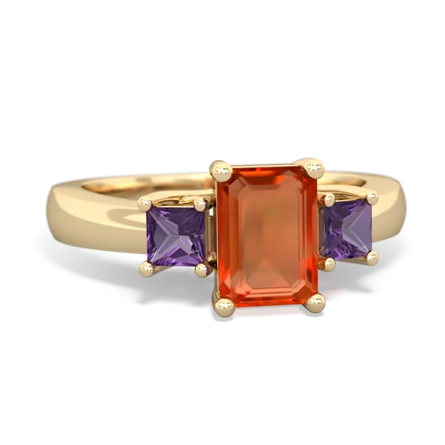 fire opal-amethyst timeless ring