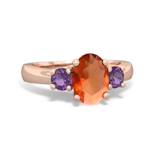 fire opal-amethyst timeless ring