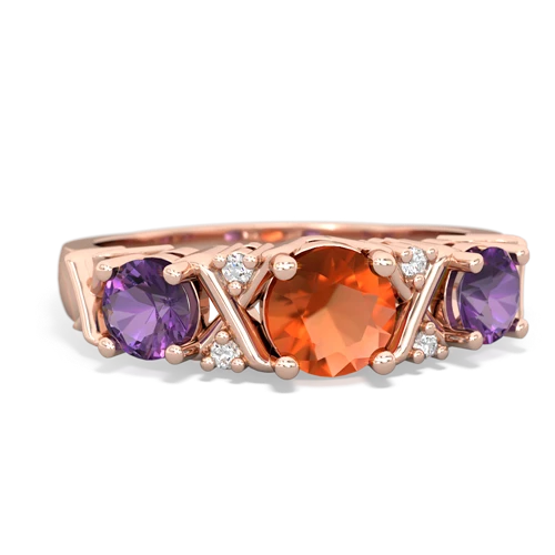 fire opal-amethyst timeless ring