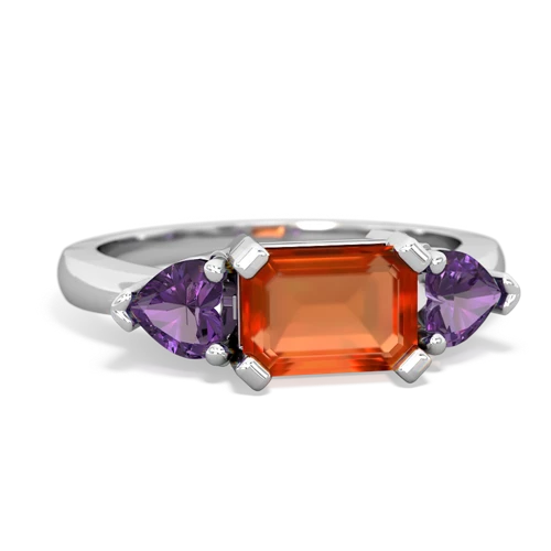 fire opal-amethyst timeless ring