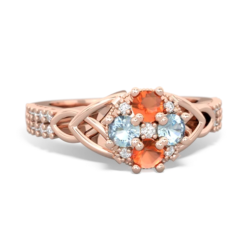 fire opal-aquamarine engagement ring