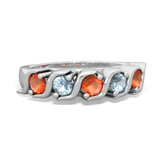 Fire Opal Anniversary Band Genuine Fire Opal ring Ring