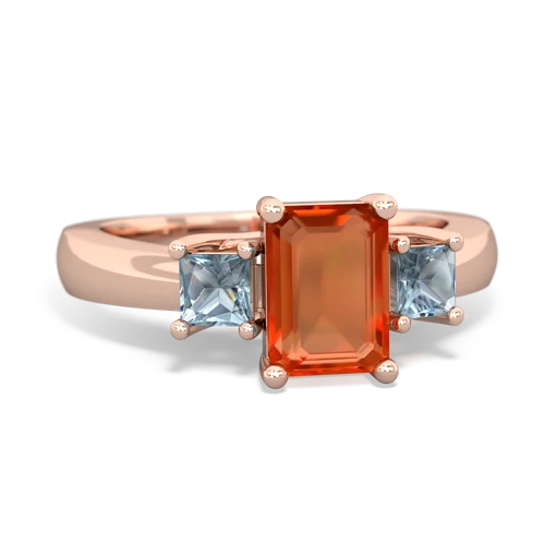 fire opal-aquamarine timeless ring