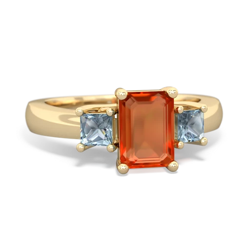 fire opal-aquamarine timeless ring