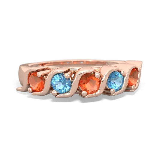Fire Opal Anniversary Band Genuine Fire Opal ring Ring