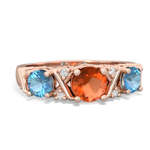 fire opal-blue topaz timeless ring