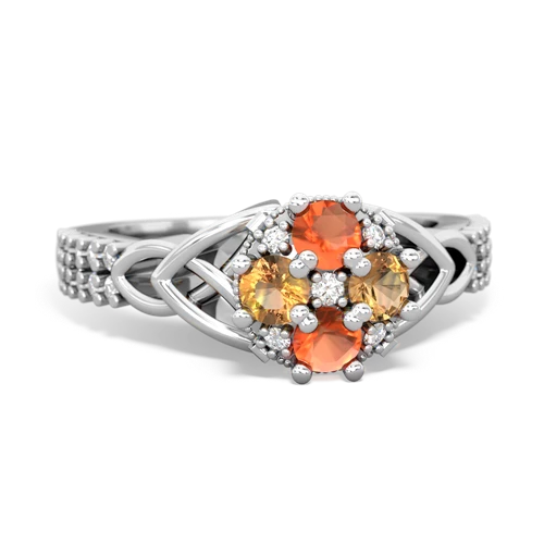 fire opal-citrine engagement ring