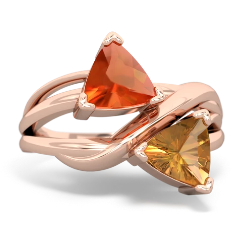 fire opal-citrine filligree ring