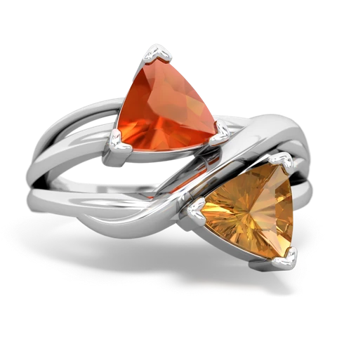 fire opal-citrine filligree ring