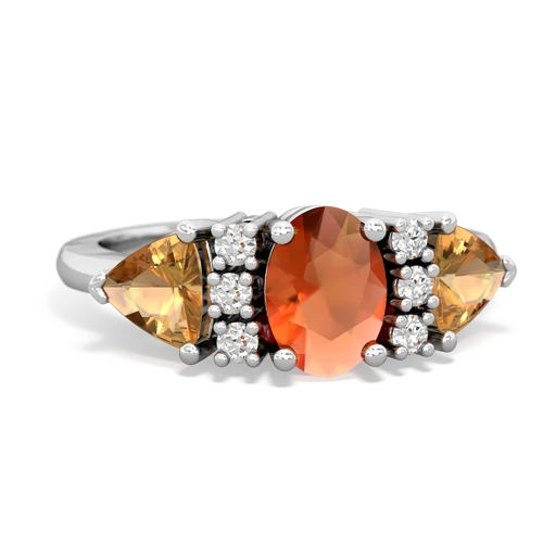 fire opal-citrine timeless ring