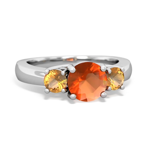 fire opal-citrine timeless ring