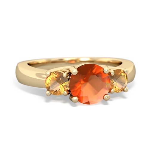 fire opal-citrine timeless ring