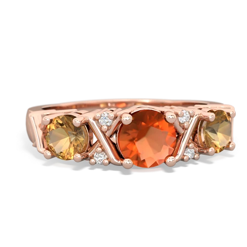 fire opal-citrine timeless ring