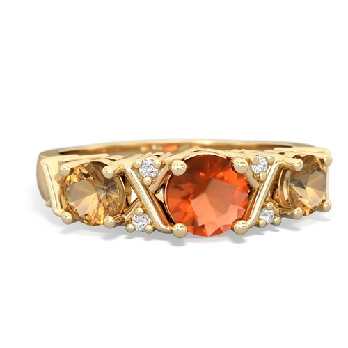 fire opal-citrine timeless ring