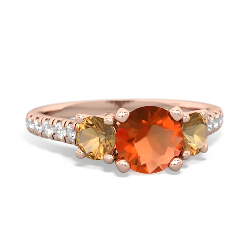 fire opal-citrine trellis pave ring