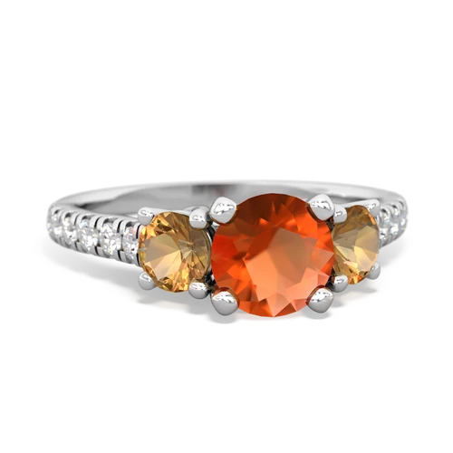 fire opal-citrine trellis pave ring