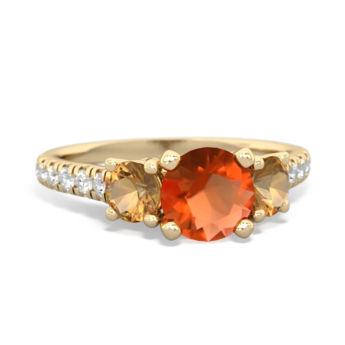 fire opal-citrine trellis pave ring