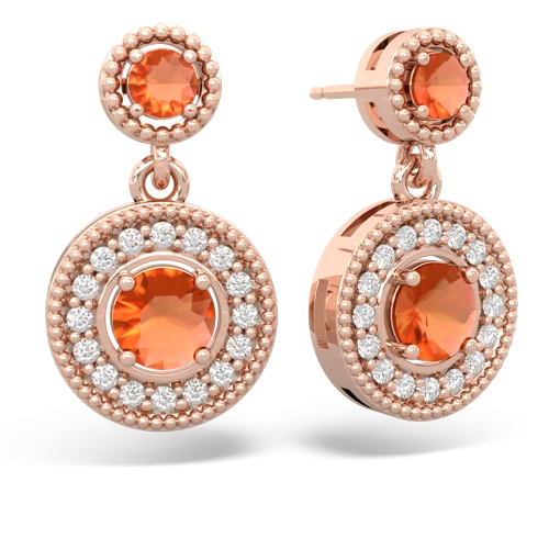 fire opal halo earrings