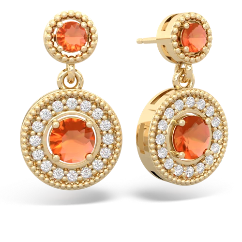 fire opal halo earrings