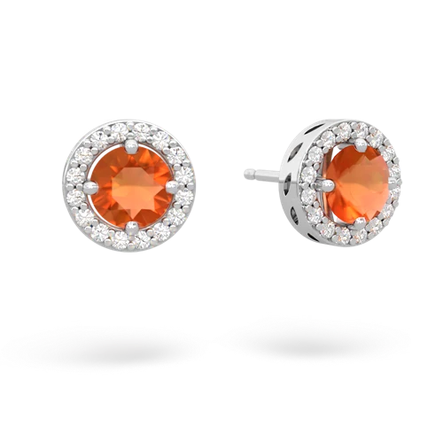 fire opal halo earrings