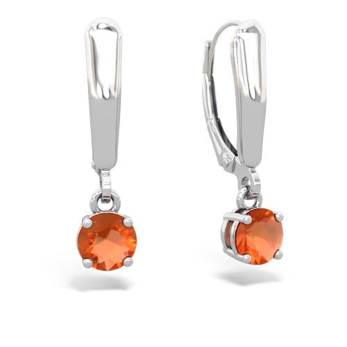 fire opal lever-back earrings