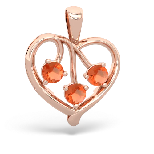 fire opal-fire opal love heart pendant