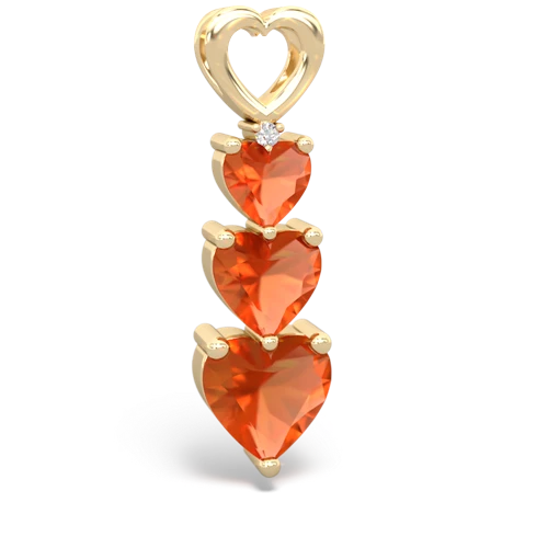tourmaline-fire opal three stone pendant