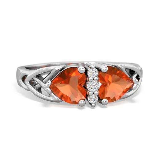 fire opal-fire opal celtic ring