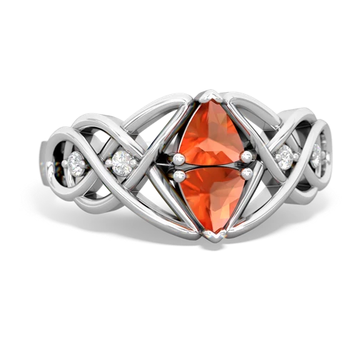 fire opal-fire opal celtic knot ring