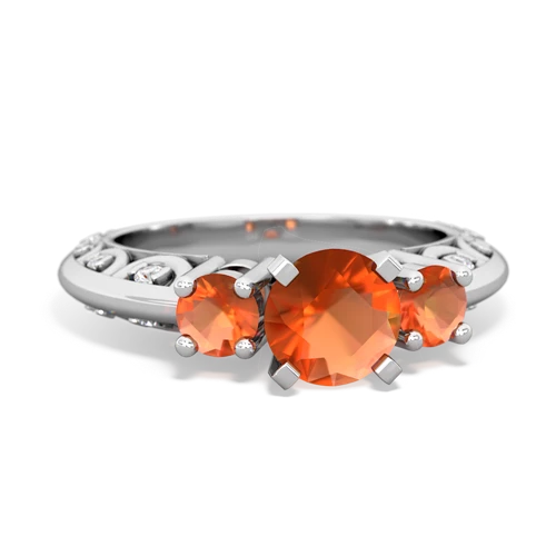 fire opal-fire opal engagement ring