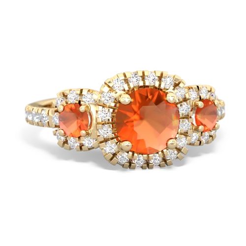 opal-citrine three stone regal ring