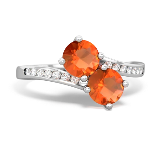 fire opal-fire opal two stone channel ring