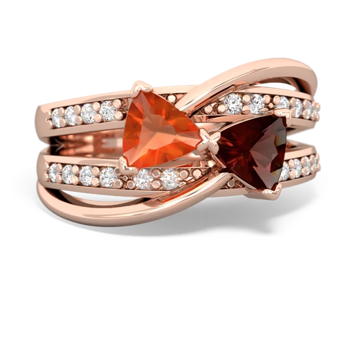 fire opal-garnet couture ring