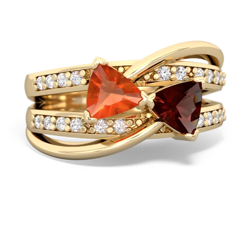 fire opal-garnet couture ring