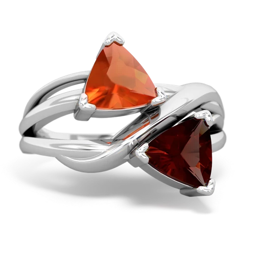 fire opal-garnet filligree ring