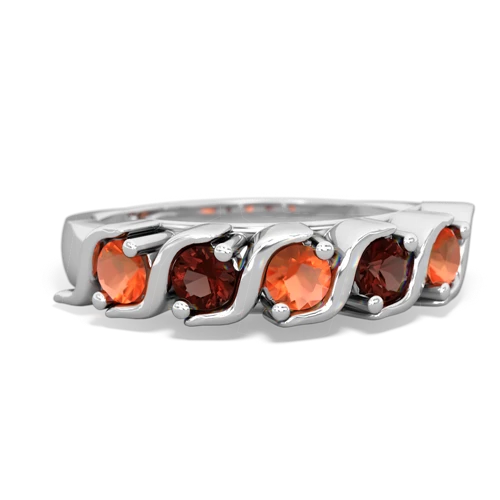 fire opal-garnet timeless ring