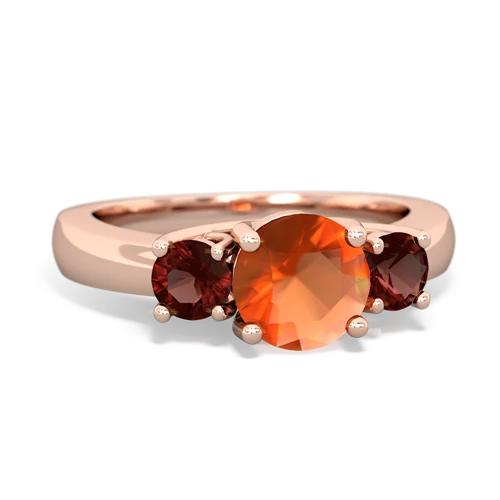 fire opal-garnet timeless ring