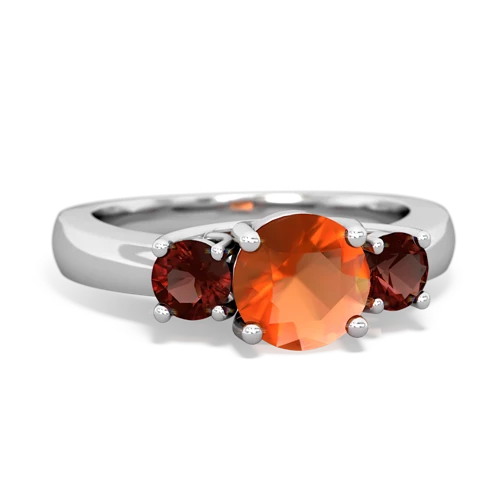 fire opal-garnet timeless ring