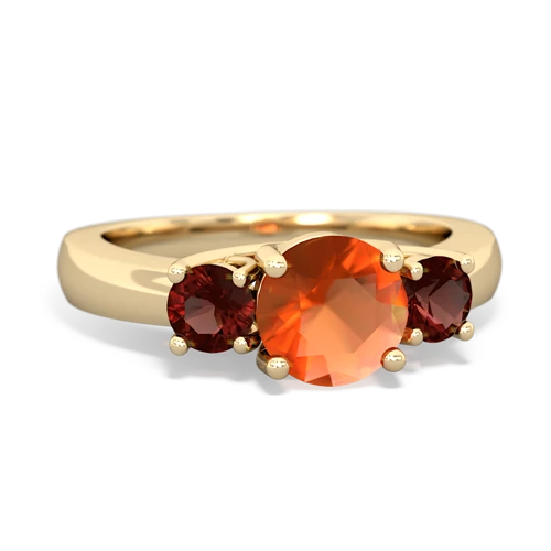 fire opal-garnet timeless ring