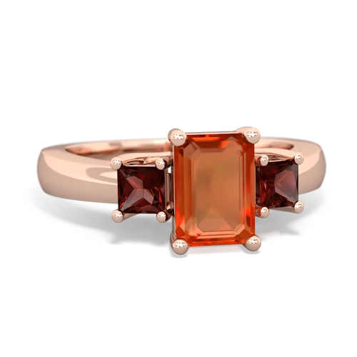 fire opal-garnet timeless ring