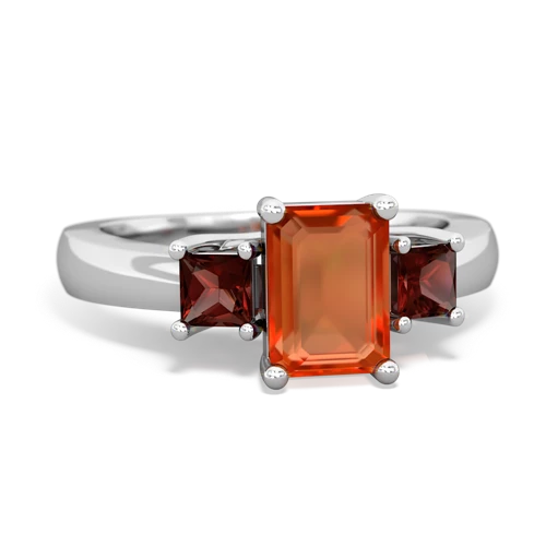 fire opal-garnet timeless ring