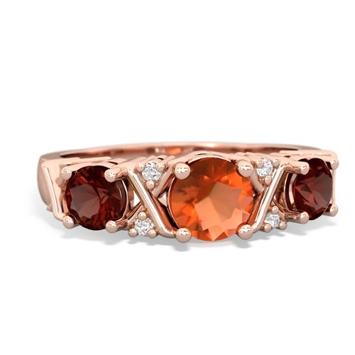 fire opal-garnet timeless ring