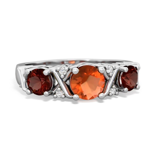 fire opal-garnet timeless ring