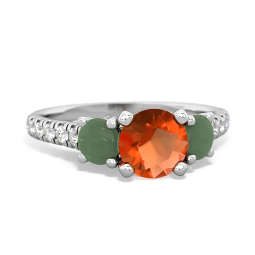 fire opal-jade trellis pave ring