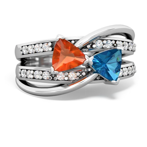 fire opal-london topaz couture ring